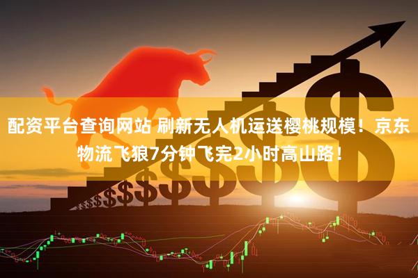 配资平台查询网站 刷新无人机运送樱桃规模！京东物流飞狼7分钟飞完2小时高山路！